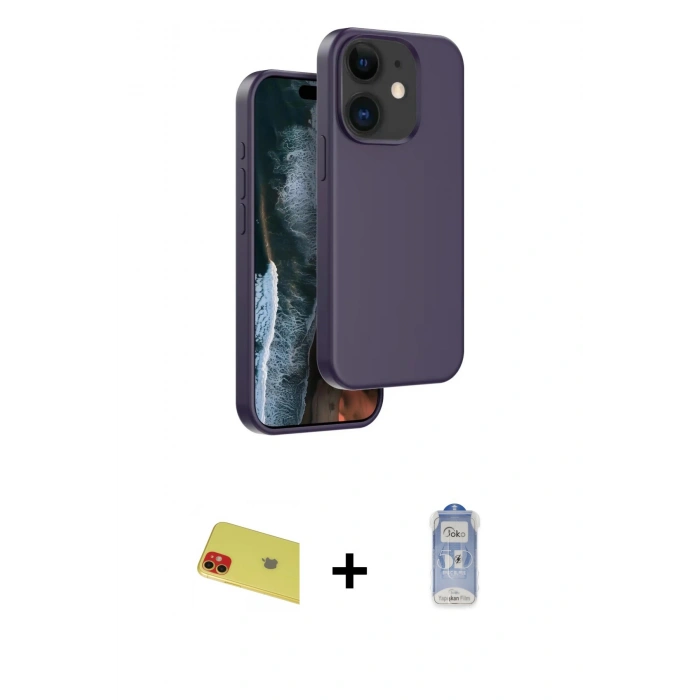 MARSİLYAN™- iPhone 11 Kılıf Kıvılcım Çizgi Serisi - Siyah Joko Magic 5D Cam + Rainbow Kamera Lens Koruma Cam - KI