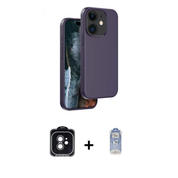 MARSİLYAN™- iPhone 11 Kılıf Kıvılcım Çizgi Serisi - Siyah Joko Magic 5D Cam + PVD Metal Kamera Lens - SH