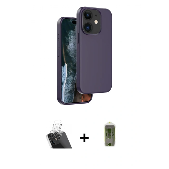 MARSİLYAN™- iPhone 11 Kılıf Kıvılcım Çizgi Serisi - Siyah Joko Magic 5D Hayalet Cam + Kamera Lens Koruma Cam - SF