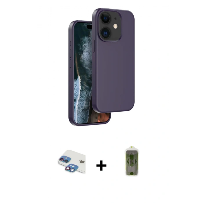 MARSİLYAN™- iPhone 11 Kılıf Kıvılcım Çizgi Serisi - Siyah Joko Magic 5D Hayalet Cam + Pers Alüminyum Kamera Lens - GI