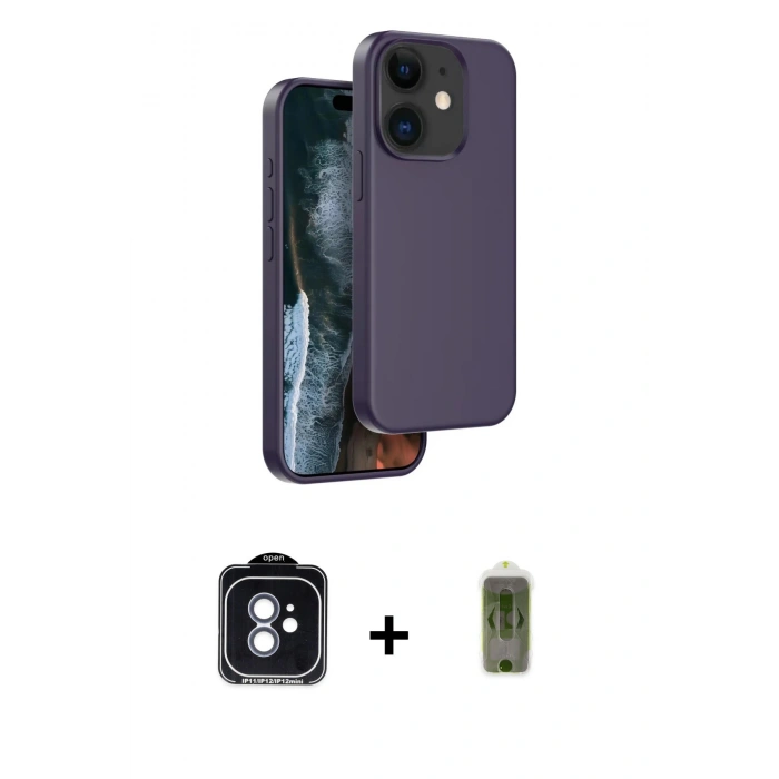 MARSİLYAN™- iPhone 11 Kılıf Kıvılcım Çizgi Serisi - Siyah Joko Magic 5D Hayalet Cam + PVD Metal Kamera Lens - MI