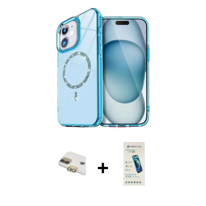 MARSİLYAN™- iPhone 11 Kılıf Kıvılcım Form Prime - Şeffaf Pasifik Cam Ekran Koruyucu + Pers Alüminyum Kamera Lens - GD