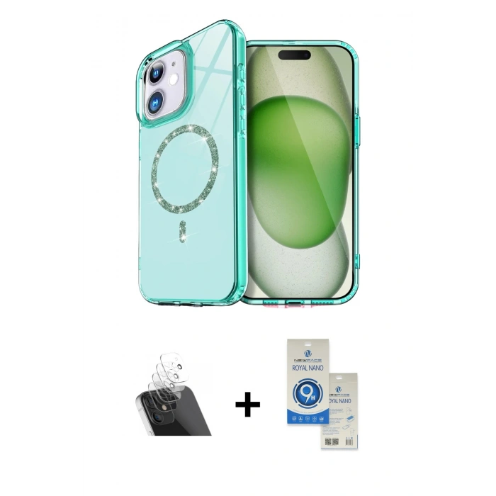 MARSİLYAN™- iPhone 11 Kılıf Kıvılcım Form Prime - Şeffaf Royal Nano Ekran Koruyucu + Kamera Lens Koruma Cam - SF