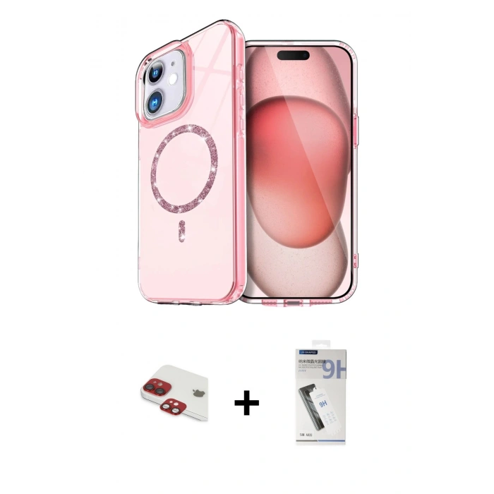 MARSİLYAN™- iPhone 11 Kılıf Kıvılcım Form Prime - Şeffaf Uv Polymer Nano Ekran Koruyucu + Pers Alüminyum Kamera Lens - KI