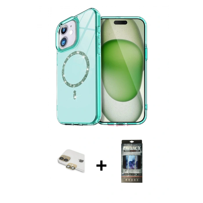 MARSİLYAN™- iPhone 11 Kılıf Kıvılcım Form Prime - Siyah 34D Hayalet Izgaralı Cam + Pers Alüminyum Kamera Lens - GD