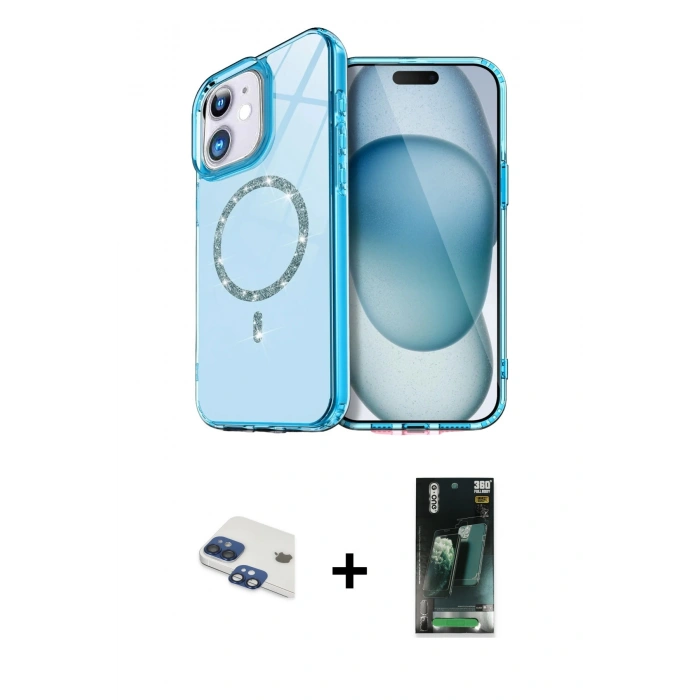 MARSİLYAN™- iPhone 11 Kılıf Kıvılcım Form Prime - Siyah 360 Mat Full Body Arka Koruyucu + Pers Alüminyum Kamera Lens - LT