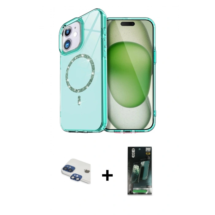 MARSİLYAN™- iPhone 11 Kılıf Kıvılcım Form Prime - Siyah 360 Mat Full Body Arka Koruyucu + Pers Alüminyum Kamera Lens - LT