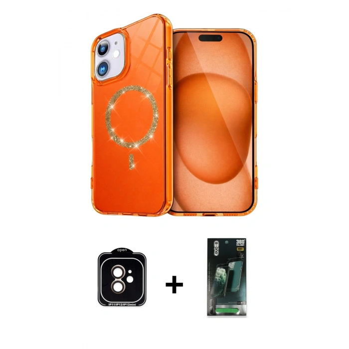 MARSİLYAN™- iPhone 11 Kılıf Kıvılcım Form Prime - Siyah 360 Mat Full Body Arka Koruyucu + PVD Metal Kamera Lens - TU
