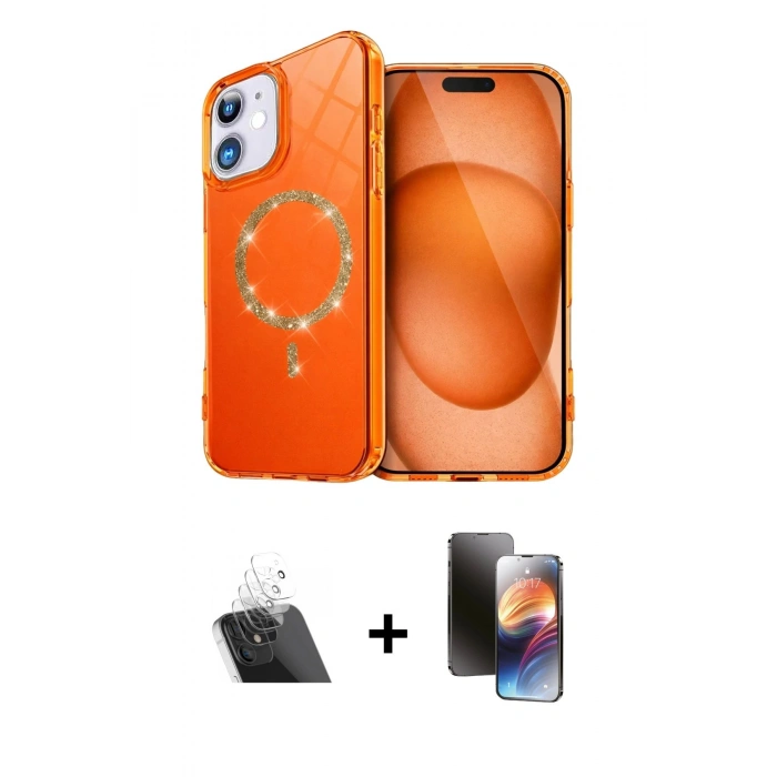 MARSİLYAN™- iPhone 11 Kılıf Kıvılcım Form Prime - Siyah 3D Antistatik Mat Seramik Nano Ekran Koruyucu + Kamera Lens Koruma Cam - SF