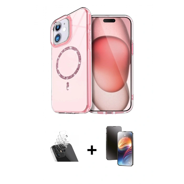 MARSİLYAN™- iPhone 11 Kılıf Kıvılcım Form Prime - Siyah 3D Antistatik Mat Seramik Nano Ekran Koruyucu + Kamera Lens Koruma Cam - SF