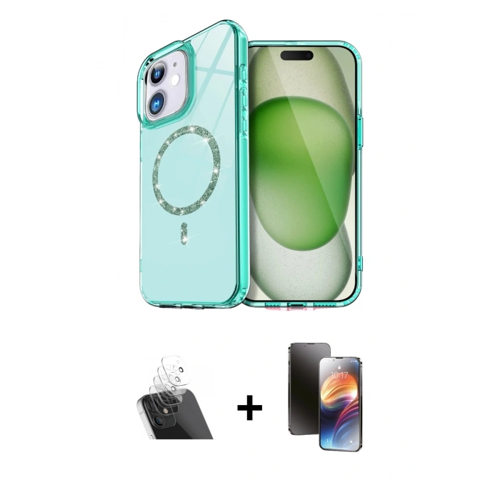 MARSİLYAN™- iPhone 11 Kılıf Kıvılcım Form Prime - Siyah 3D Antistatik Mat Seramik Nano Ekran Koruyucu + Kamera Lens Koruma Cam - SF
