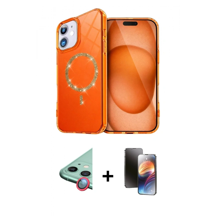 MARSİLYAN™- iPhone 11 Kılıf Kıvılcım Form Prime - Siyah 3D Antistatik Mat Seramik Nano Ekran Koruyucu + Raze Metal Kamera Lens - KI