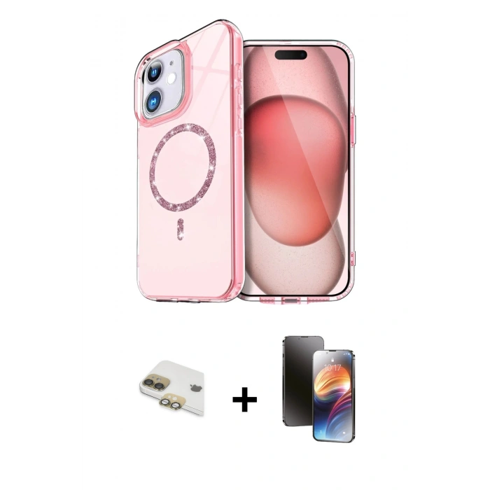 MARSİLYAN™- iPhone 11 Kılıf Kıvılcım Form Prime - Siyah 3D Antistatik Mat Seramik Nano Ekran Koruyucu + Pers Alüminyum Kamera Lens - GD