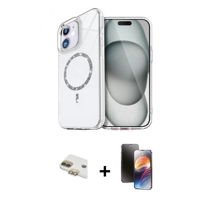 MARSİLYAN™- iPhone 11 Kılıf Kıvılcım Form Prime - Siyah 3D Antistatik Mat Seramik Nano Ekran Koruyucu + Pers Alüminyum Kamera Lens - GD