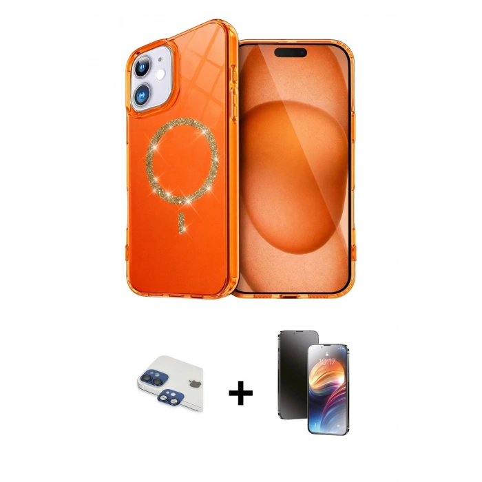MARSİLYAN™- iPhone 11 Kılıf Kıvılcım Form Prime - Siyah 3D Antistatik Mat Seramik Nano Ekran Koruyucu + Pers Alüminyum Kamera Lens - LT