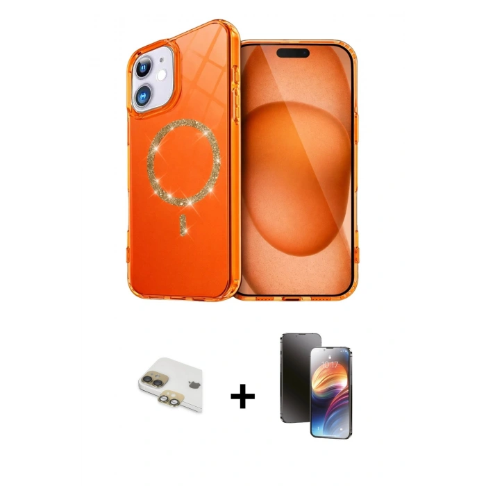 MARSİLYAN™- iPhone 11 Kılıf Kıvılcım Form Prime - Siyah 3D Antistatik Mat Seramik Nano Ekran Koruyucu + Pers Alüminyum Kamera Lens - GD