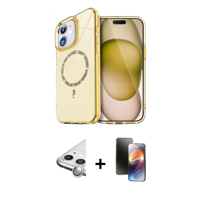 MARSİLYAN™- iPhone 11 Kılıf Kıvılcım Form Prime - Siyah 3D Antistatik Mat Seramik Nano Ekran Koruyucu + Raze Metal Kamera Lens - GS