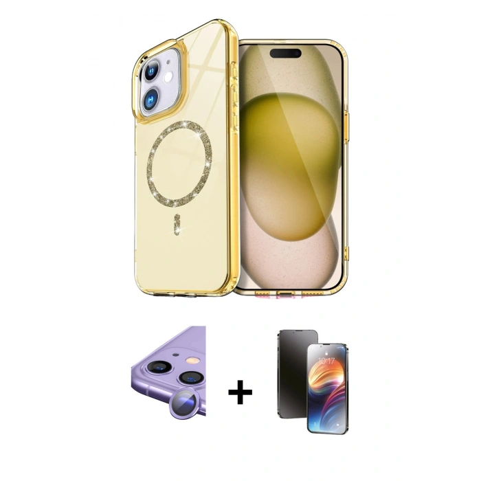 MARSİLYAN™- iPhone 11 Kılıf Kıvılcım Form Prime - Siyah 3D Antistatik Mat Seramik Nano Ekran Koruyucu + Raze Metal Kamera Lens - MR