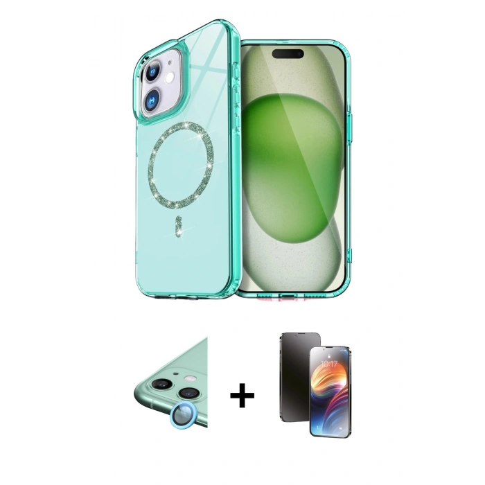 MARSİLYAN™- iPhone 11 Kılıf Kıvılcım Form Prime - Siyah 3D Antistatik Mat Seramik Nano Ekran Koruyucu + Raze Metal Kamera Lens - MI