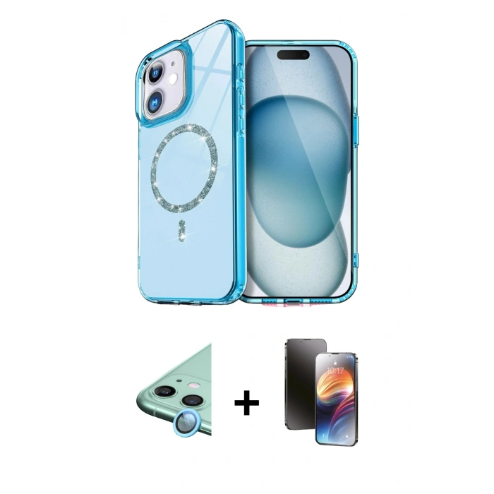 MARSİLYAN™- iPhone 11 Kılıf Kıvılcım Form Prime - Siyah 3D Antistatik Mat Seramik Nano Ekran Koruyucu + Raze Metal Kamera Lens - MI