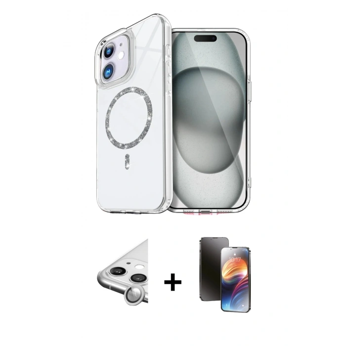 MARSİLYAN™- iPhone 11 Kılıf Kıvılcım Form Prime - Siyah 3D Antistatik Mat Seramik Nano Ekran Koruyucu + Raze Metal Kamera Lens - GS