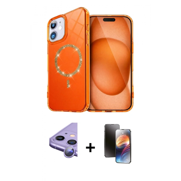 MARSİLYAN™- iPhone 11 Kılıf Kıvılcım Form Prime - Siyah 3D Antistatik Mat Seramik Nano Ekran Koruyucu + Raze Metal Kamera Lens - MR