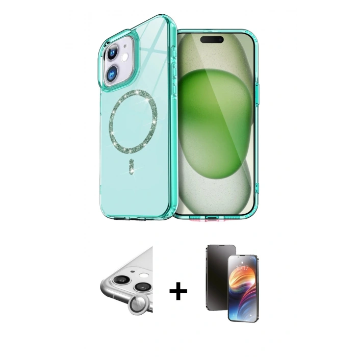 MARSİLYAN™- iPhone 11 Kılıf Kıvılcım Form Prime - Siyah 3D Antistatik Mat Seramik Nano Ekran Koruyucu + Raze Metal Kamera Lens - GS