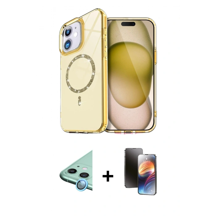 MARSİLYAN™- iPhone 11 Kılıf Kıvılcım Form Prime - Siyah 3D Antistatik Mat Seramik Nano Ekran Koruyucu + Raze Metal Kamera Lens - MI