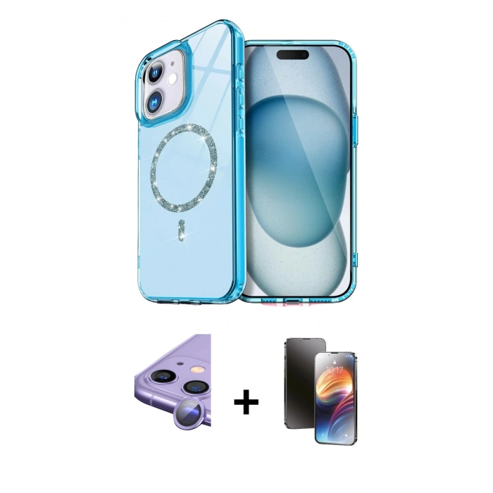 MARSİLYAN™- iPhone 11 Kılıf Kıvılcım Form Prime - Siyah 3D Antistatik Mat Seramik Nano Ekran Koruyucu + Raze Metal Kamera Lens - MR