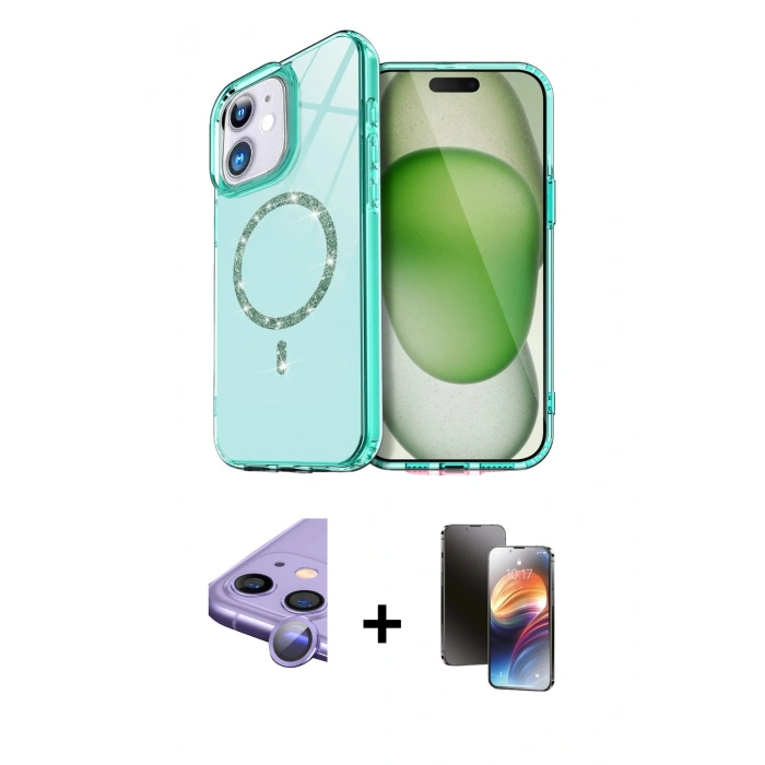 MARSİLYAN™- iPhone 11 Kılıf Kıvılcım Form Prime - Siyah 3D Antistatik Mat Seramik Nano Ekran Koruyucu + Raze Metal Kamera Lens - MR