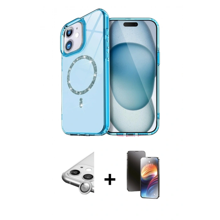 MARSİLYAN™- iPhone 11 Kılıf Kıvılcım Form Prime - Siyah 3D Antistatik Mat Seramik Nano Ekran Koruyucu + Raze Metal Kamera Lens - GS