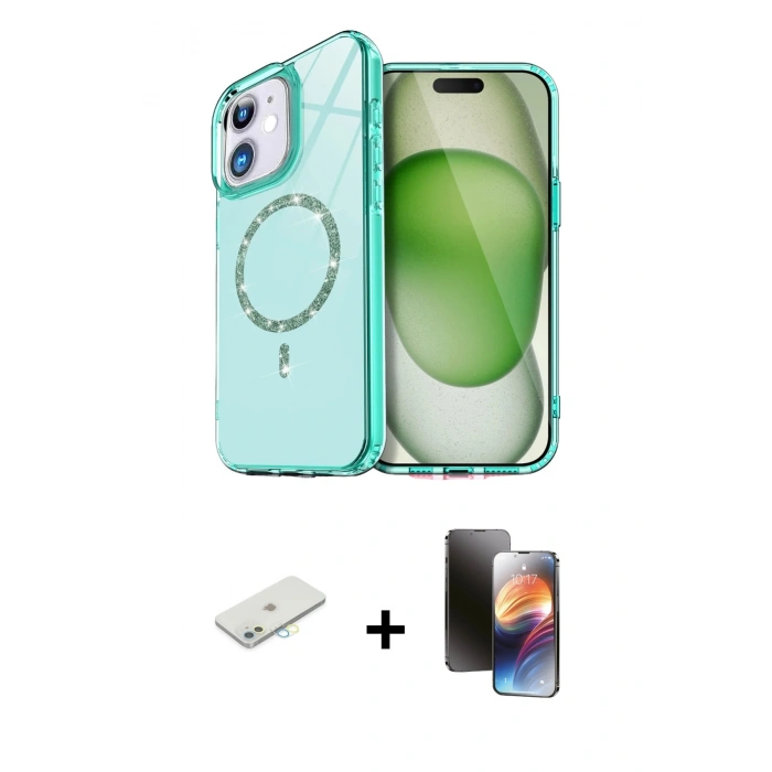 MARSİLYAN™- iPhone 11 Kılıf Kıvılcım Form Prime - Siyah 3D Antistatik Mat Seramik Nano Ekran Koruyucu + Renkli Kamera Lens Koruma Cam - SI