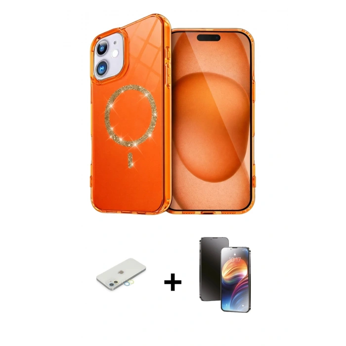 MARSİLYAN™- iPhone 11 Kılıf Kıvılcım Form Prime - Siyah 3D Antistatik Mat Seramik Nano Ekran Koruyucu + Renkli Kamera Lens Koruma Cam - SI