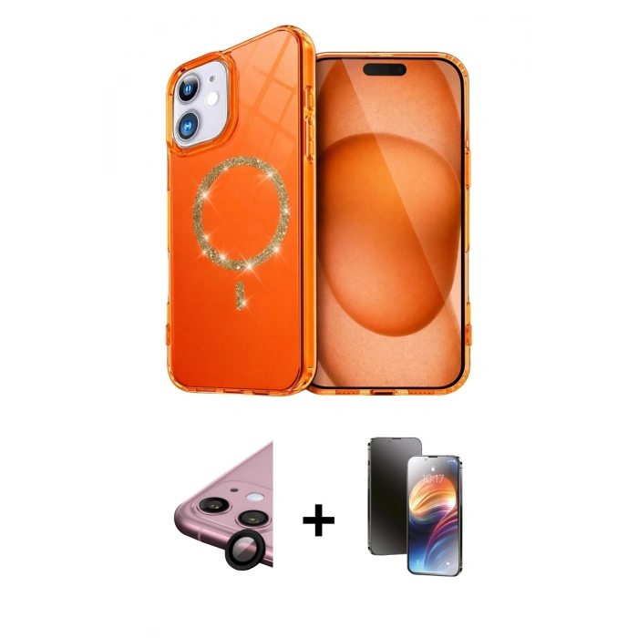 MARSİLYAN™- iPhone 11 Kılıf Kıvılcım Form Prime - Siyah 3D Antistatik Mat Seramik Nano Ekran Koruyucu + Siyah Raze Metal Kamera Lens