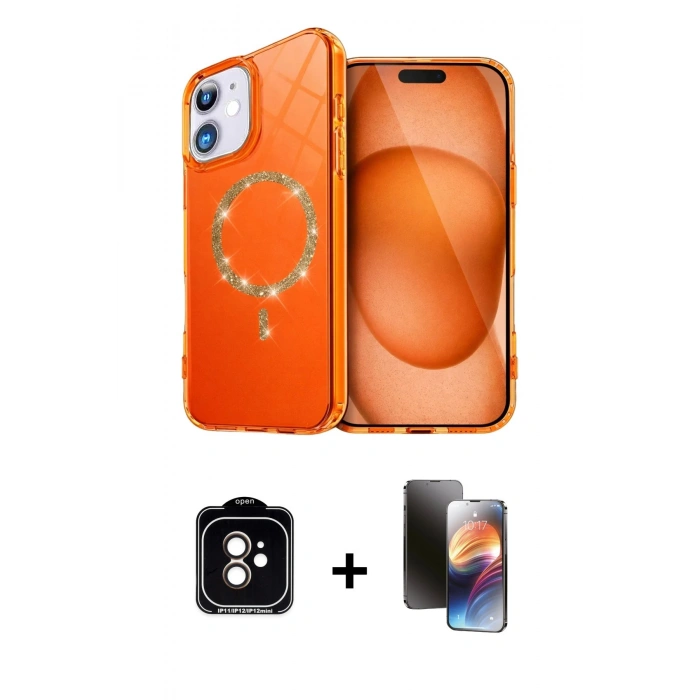 MARSİLYAN™- iPhone 11 Kılıf Kıvılcım Form Prime - Siyah 3D Antistatik Mat Seramik Nano Ekran Koruyucu + PVD Metal Kamera Lens - TU