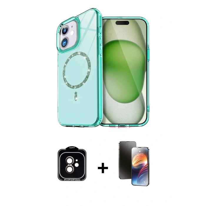 MARSİLYAN™- iPhone 11 Kılıf Kıvılcım Form Prime - Siyah 3D Antistatik Mat Seramik Nano Ekran Koruyucu + PVD Metal Kamera Lens - TU