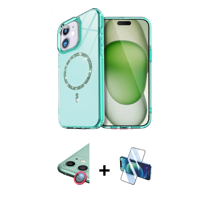 MARSİLYAN™- iPhone 11 Kılıf Kıvılcım Form Prime - Siyah 3D Antistatik Seramik Nano Ekran Koruyucu + Raze Metal Kamera Lens - KI