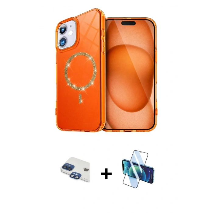 MARSİLYAN™- iPhone 11 Kılıf Kıvılcım Form Prime - Siyah 3D Antistatik Seramik Nano Ekran Koruyucu + Pers Alüminyum Kamera Lens - LT