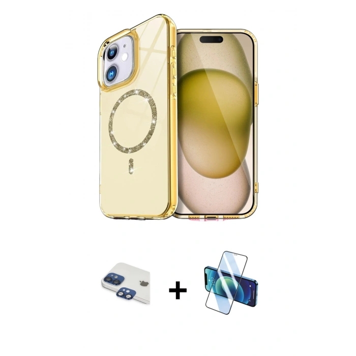 MARSİLYAN™- iPhone 11 Kılıf Kıvılcım Form Prime - Siyah 3D Antistatik Seramik Nano Ekran Koruyucu + Pers Alüminyum Kamera Lens - LT
