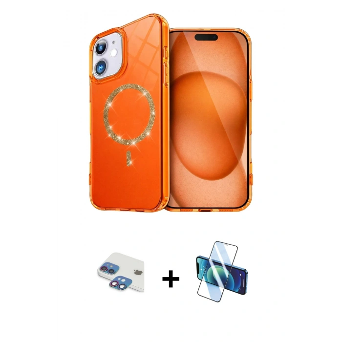 MARSİLYAN™- iPhone 11 Kılıf Kıvılcım Form Prime - Siyah 3D Antistatik Seramik Nano Ekran Koruyucu + Pers Alüminyum Kamera Lens - GI
