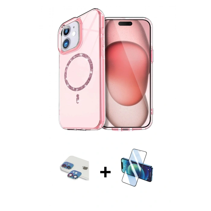 MARSİLYAN™- iPhone 11 Kılıf Kıvılcım Form Prime - Siyah 3D Antistatik Seramik Nano Ekran Koruyucu + Pers Alüminyum Kamera Lens - GI