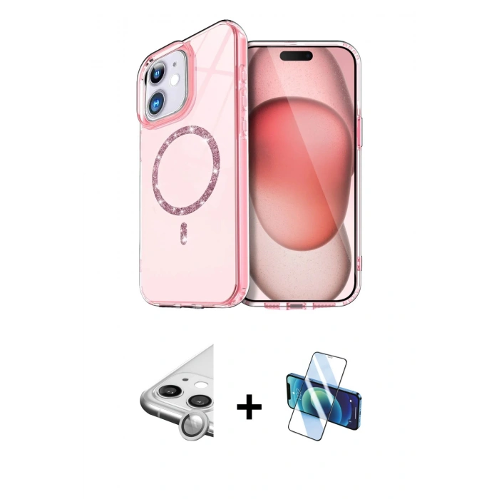 MARSİLYAN™- iPhone 11 Kılıf Kıvılcım Form Prime - Siyah 3D Antistatik Seramik Nano Ekran Koruyucu + Raze Metal Kamera Lens - GS