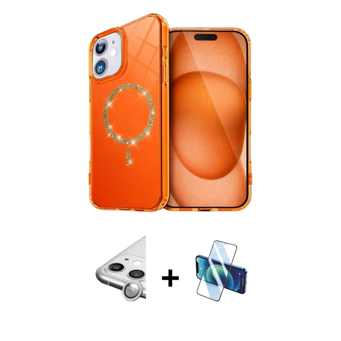 MARSİLYAN™- iPhone 11 Kılıf Kıvılcım Form Prime - Siyah 3D Antistatik Seramik Nano Ekran Koruyucu + Raze Metal Kamera Lens - GS