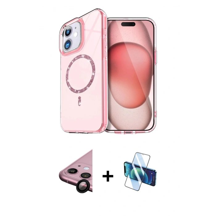 MARSİLYAN™- iPhone 11 Kılıf Kıvılcım Form Prime - Siyah 3D Antistatik Seramik Nano Ekran Koruyucu + Raze Metal Kamera Lens - SH