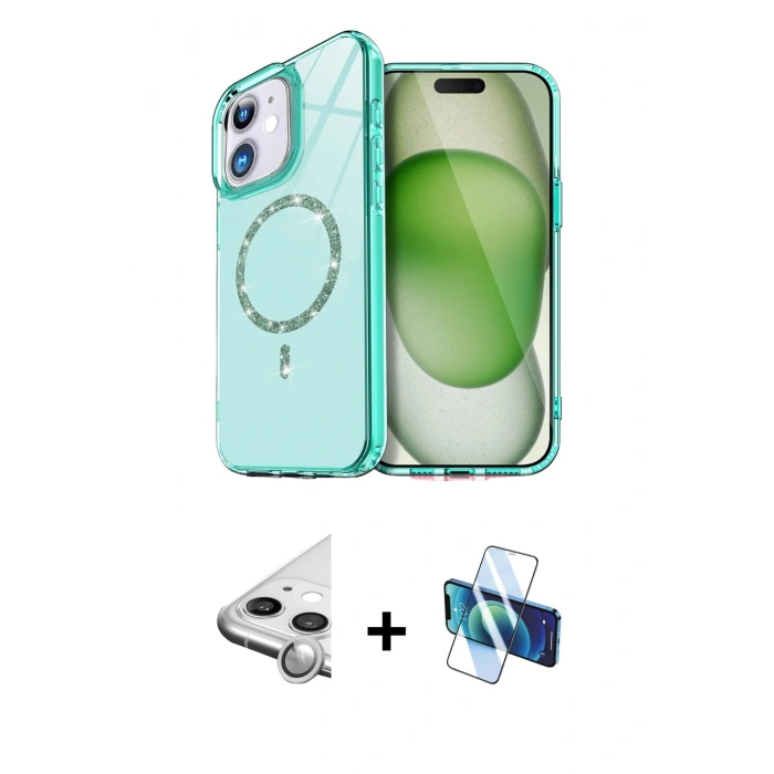 MARSİLYAN™- iPhone 11 Kılıf Kıvılcım Form Prime - Siyah 3D Antistatik Seramik Nano Ekran Koruyucu + Raze Metal Kamera Lens - GS