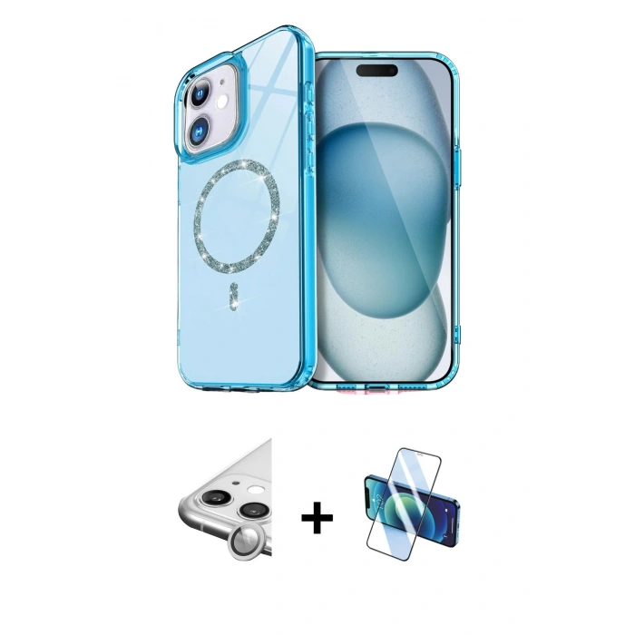 MARSİLYAN™- iPhone 11 Kılıf Kıvılcım Form Prime - Siyah 3D Antistatik Seramik Nano Ekran Koruyucu + Raze Metal Kamera Lens - GS