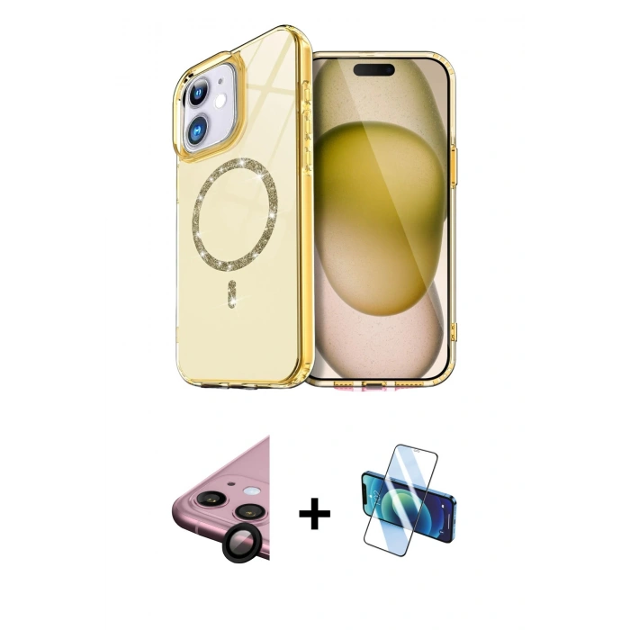 MARSİLYAN™- iPhone 11 Kılıf Kıvılcım Form Prime - Siyah 3D Antistatik Seramik Nano Ekran Koruyucu + Raze Metal Kamera Lens - SH