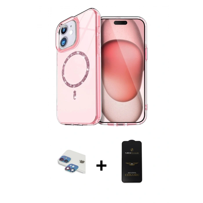 MARSİLYAN™- iPhone 11 Kılıf Kıvılcım Form Prime - Siyah 6D Antistatik Mat Seramik Hayalet Nano Ekran Koruyucu + Pers Alüminyum Kamera Lens - GI