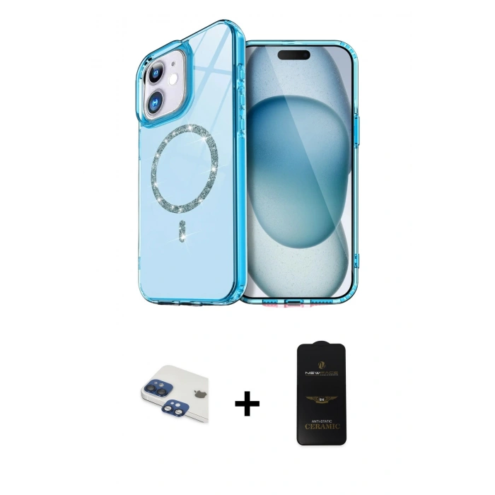 MARSİLYAN™- iPhone 11 Kılıf Kıvılcım Form Prime - Siyah 6D Antistatik Mat Seramik Hayalet Nano Ekran Koruyucu + Pers Alüminyum Kamera Lens - LT