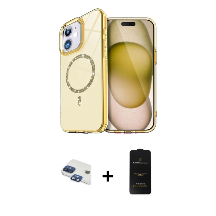 MARSİLYAN™- iPhone 11 Kılıf Kıvılcım Form Prime - Siyah 6D Antistatik Mat Seramik Hayalet Nano Ekran Koruyucu + Pers Alüminyum Kamera Lens - LT